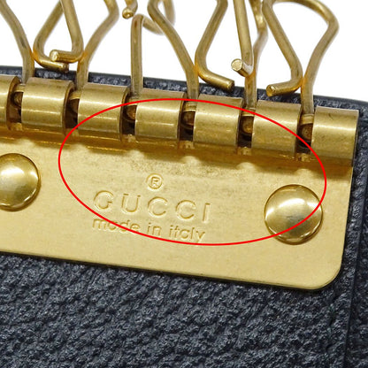 Gucci Key Case Petite Marmont Leather Black Key Simple Logo Key Holder — view 7