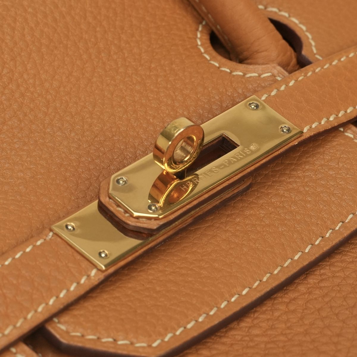 Hermes Haut a Courroies Hac 32 a Hac 32 Tote Natural Brown Beige Gold Handbag — view 7
