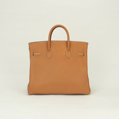 Hermes Haut a Courroies Hac 32 a Hac 32 Tote Natural Brown Beige Gold Handbag — view 3