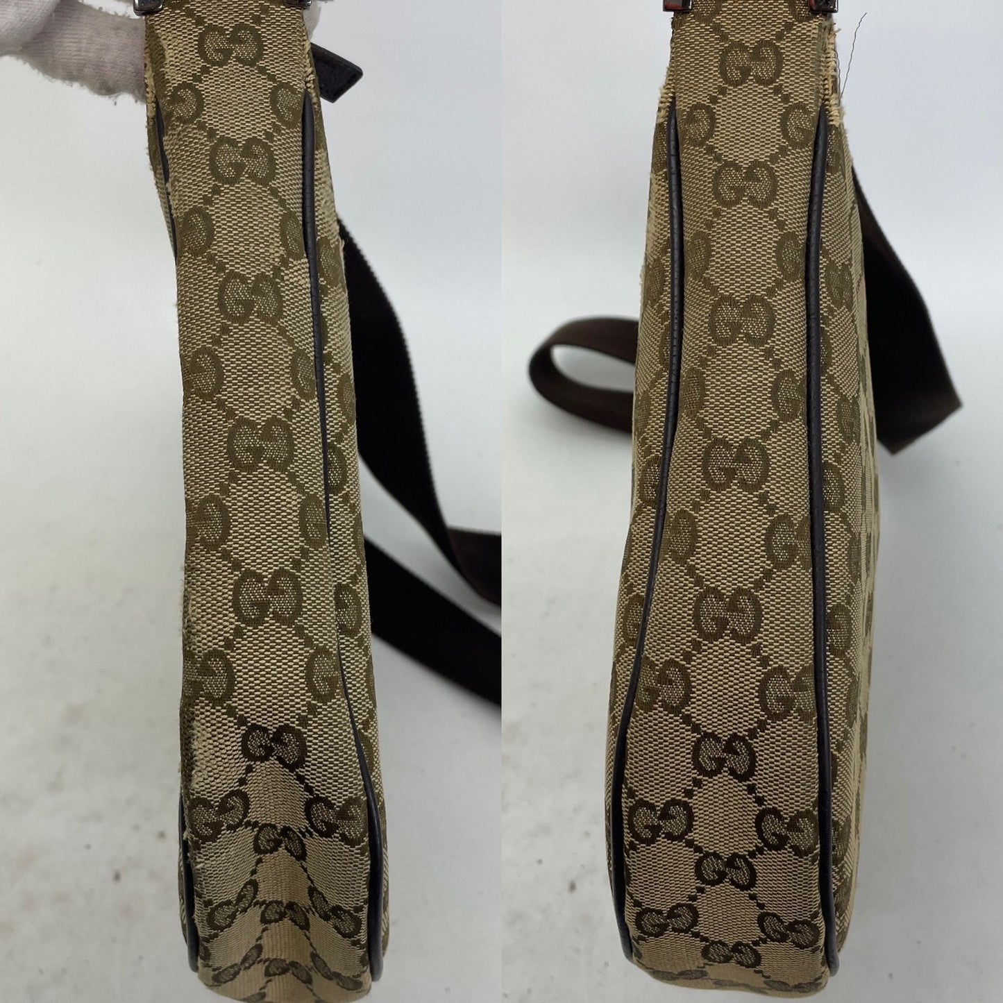 Gucci GG Canvas Shoulder Bag Utility Brown — view 5