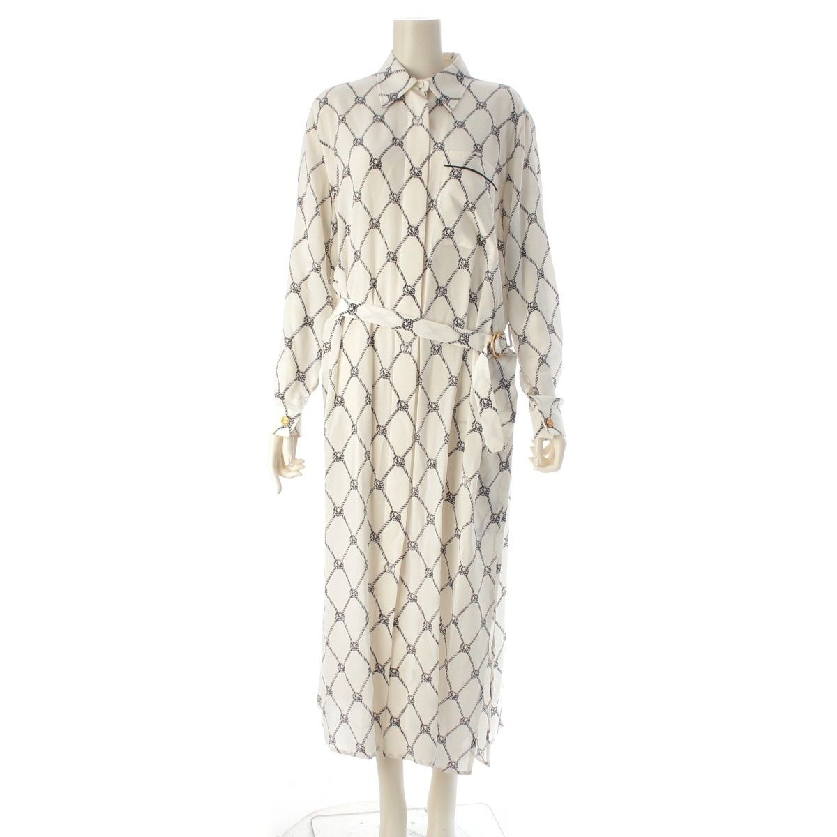 Louis Vuitton Silk LV Shirt Dress White 38