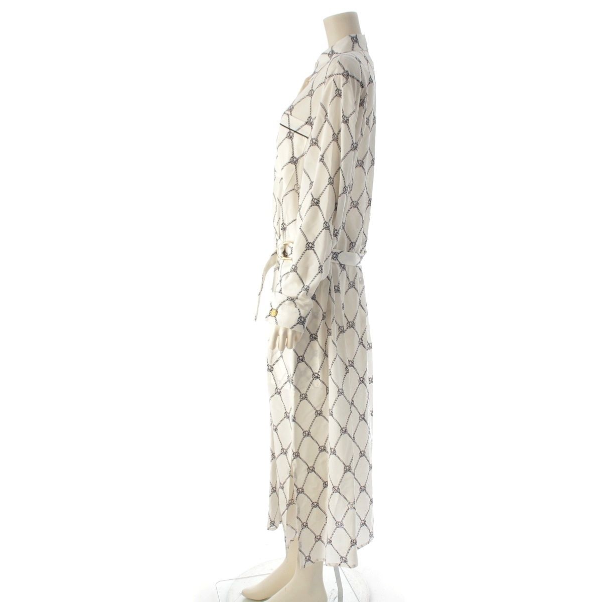 Louis Vuitton Silk LV Shirt Dress White 38 — view 3