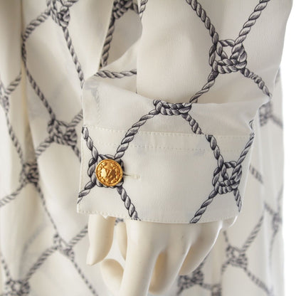 Louis Vuitton Silk LV Shirt Dress White 38 — view 6
