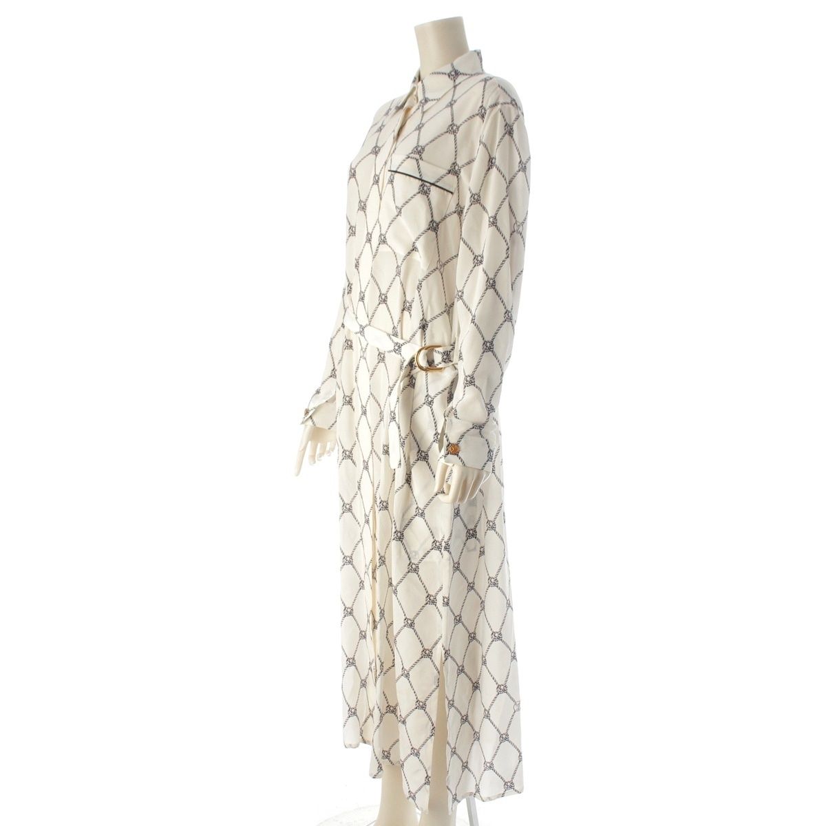 Louis Vuitton Silk LV Shirt Dress White 38 — view 2
