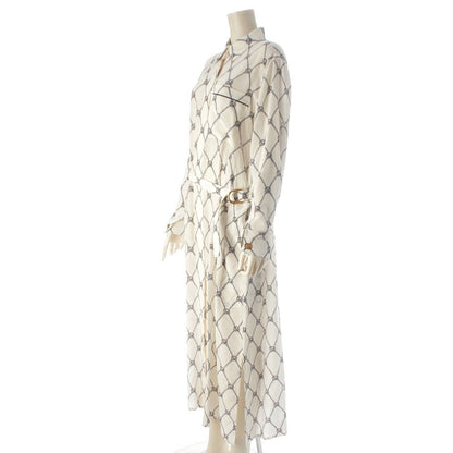 Louis Vuitton Silk LV Shirt Dress White 38 — view 2