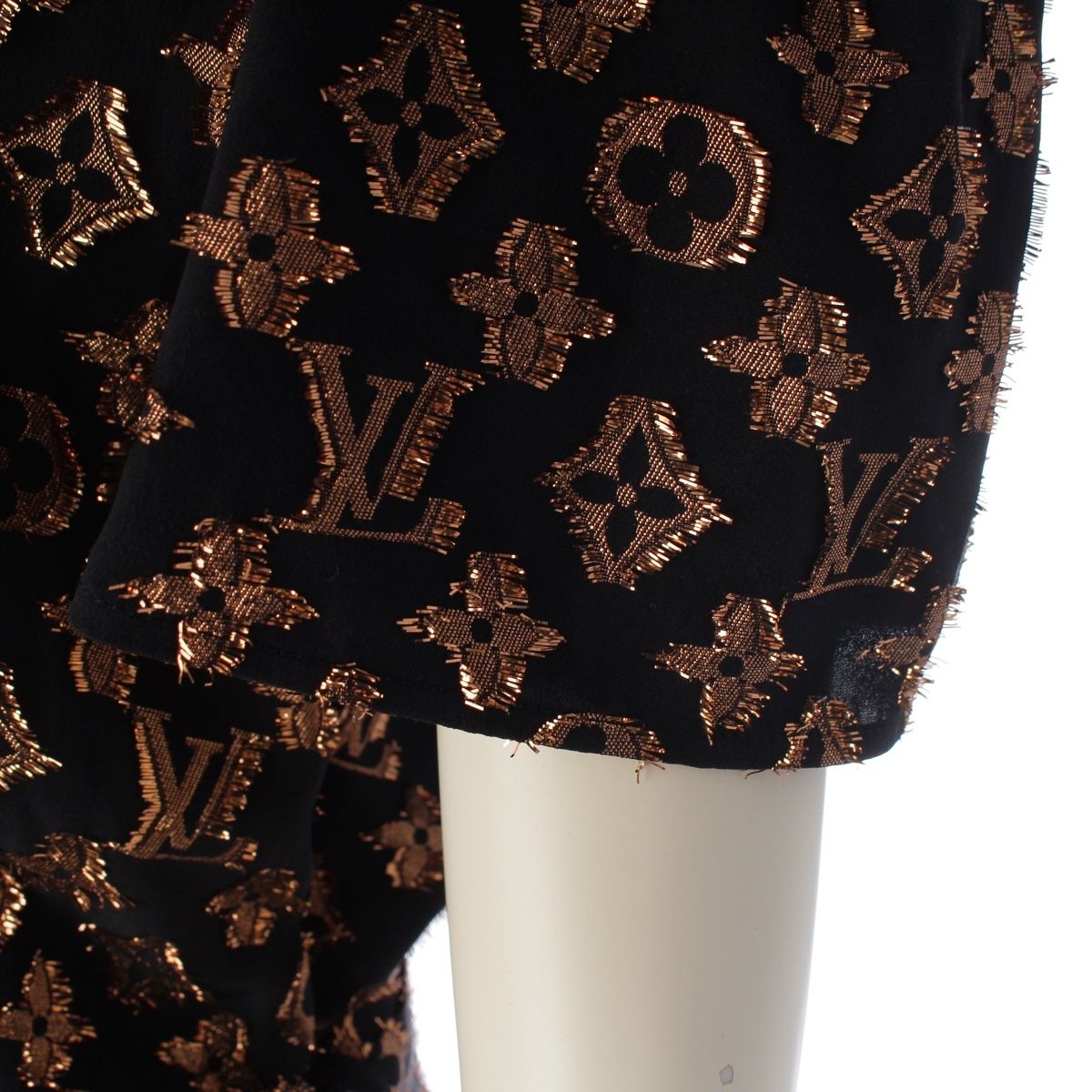 Louis Vuitton Monogram Bowtie Mini Dress Gold Black 38 — view 6