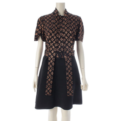 Louis Vuitton Monogram Bowtie Mini Dress Gold Black 38