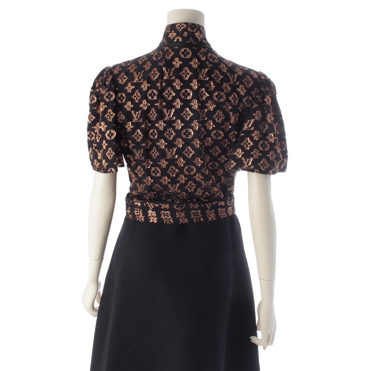 Louis Vuitton Monogram Bowtie Mini Dress Gold Black 38 — view 4