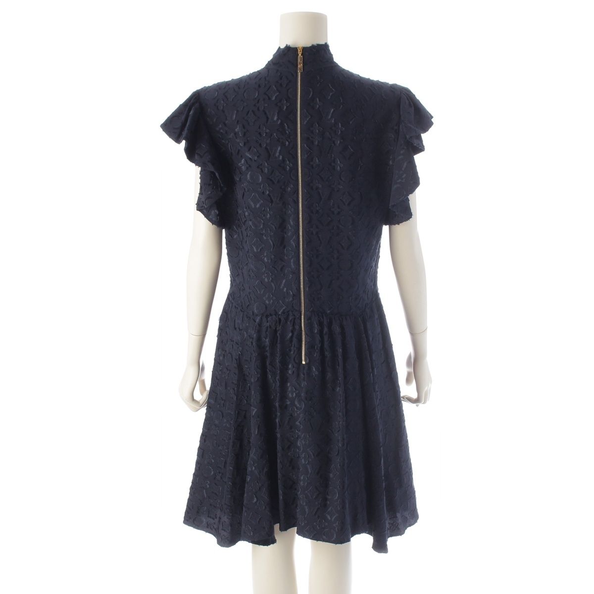 Louis Vuitton Monogram Bowtie Mini Dress Navy 38 — view 4