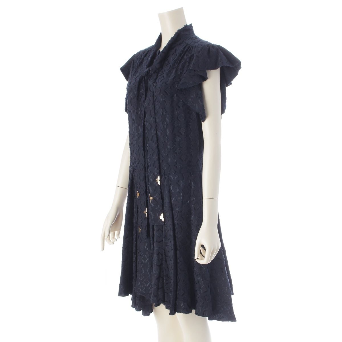 Louis Vuitton Monogram Bowtie Mini Dress Navy 38 — view 2