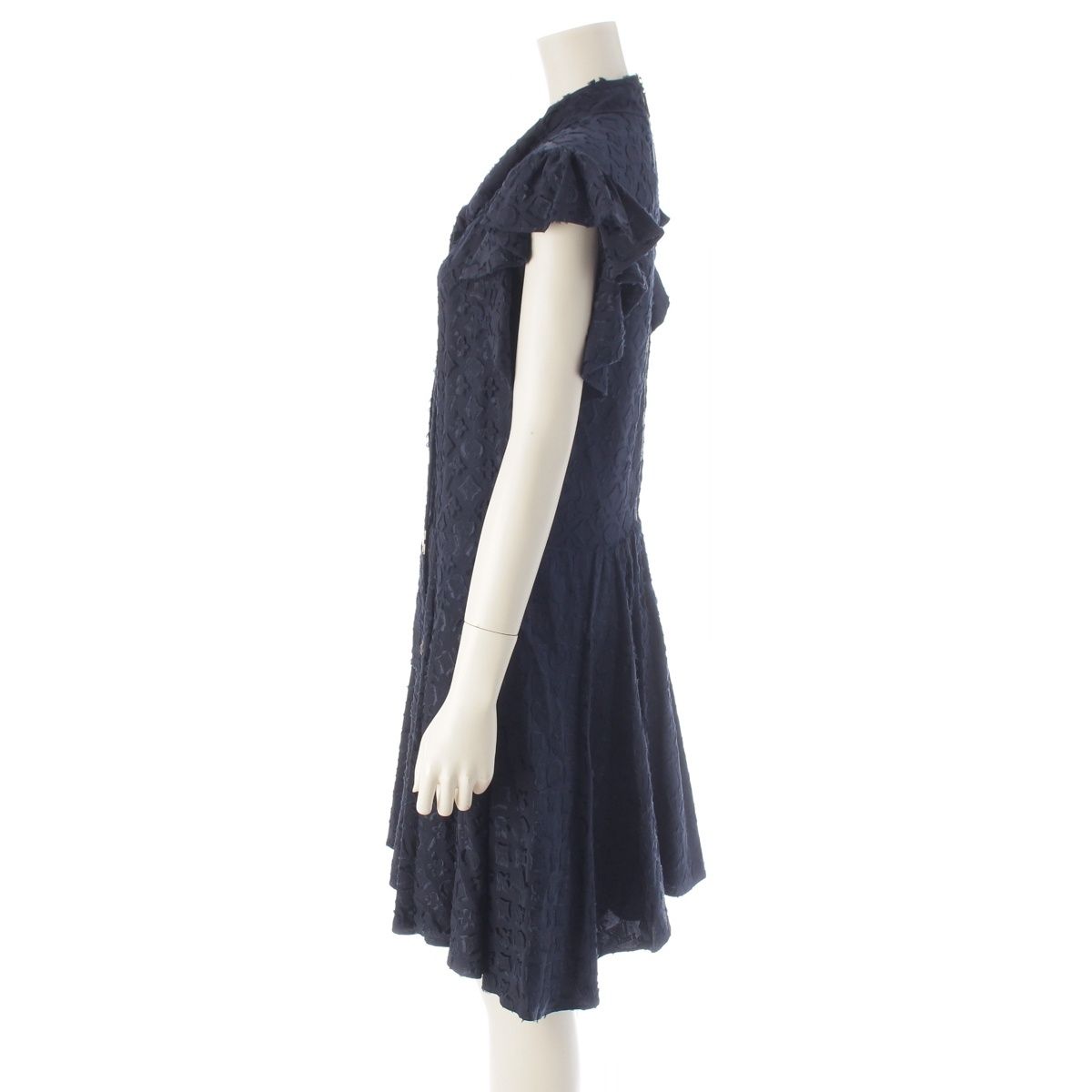 Louis Vuitton Monogram Bowtie Mini Dress Navy 38 — view 3