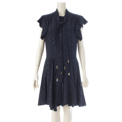 Louis Vuitton Monogram Bowtie Mini Dress Navy 38
