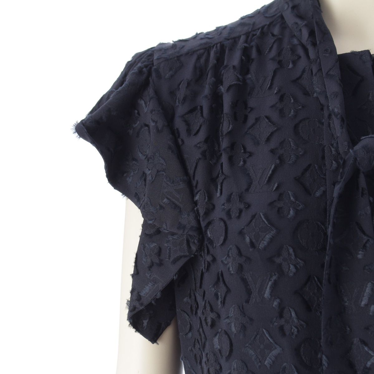 Louis Vuitton Monogram Bowtie Mini Dress Navy 38 — view 6