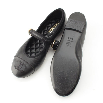Chanel Leather CC Logo Mary Jane Flat Ballet Pumps Shoes Black — view 5