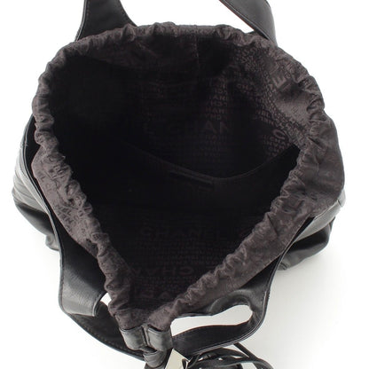 Chanel Stand Leather Chocolate Bar Fringe Handbag Black — view 6