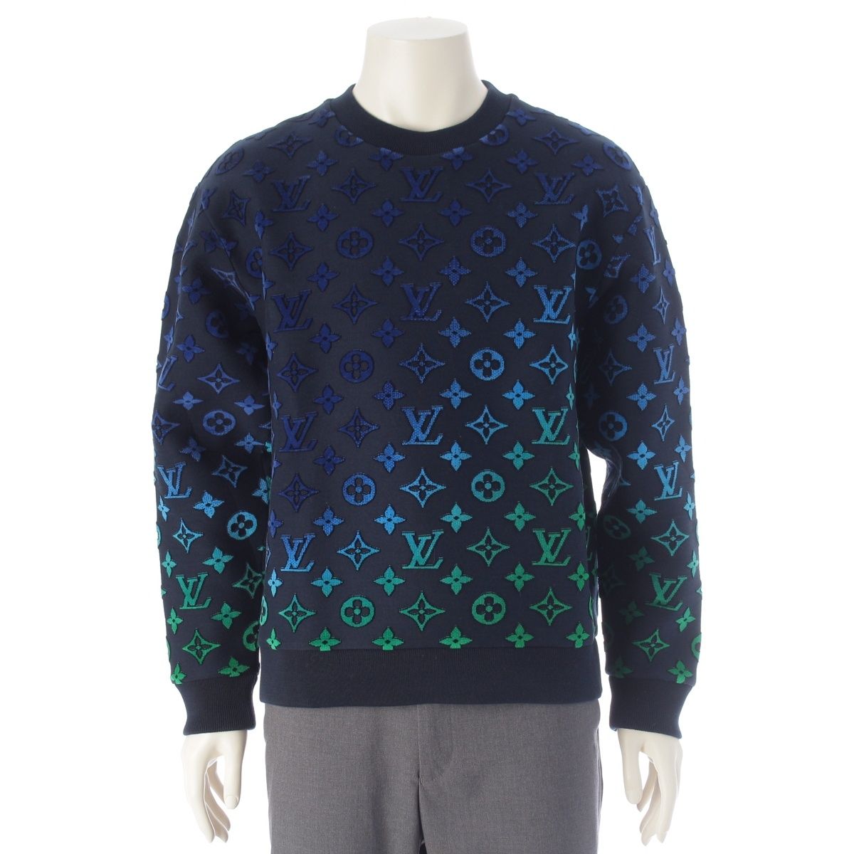 Louis Vuitton Cotton Gradient Monogram Sweatshirt Blue Navy