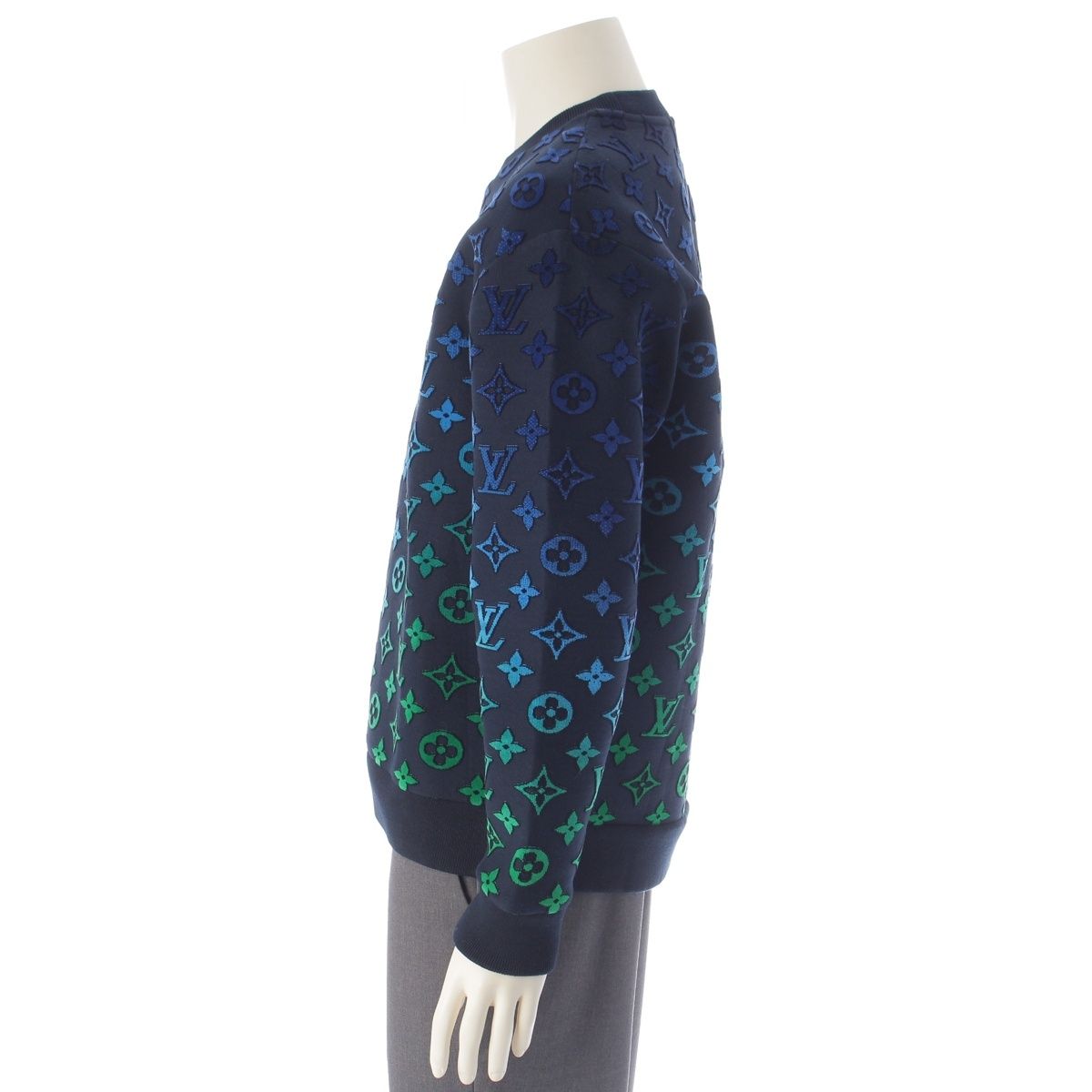 Louis Vuitton Cotton Gradient Monogram Sweatshirt Blue Navy — view 3