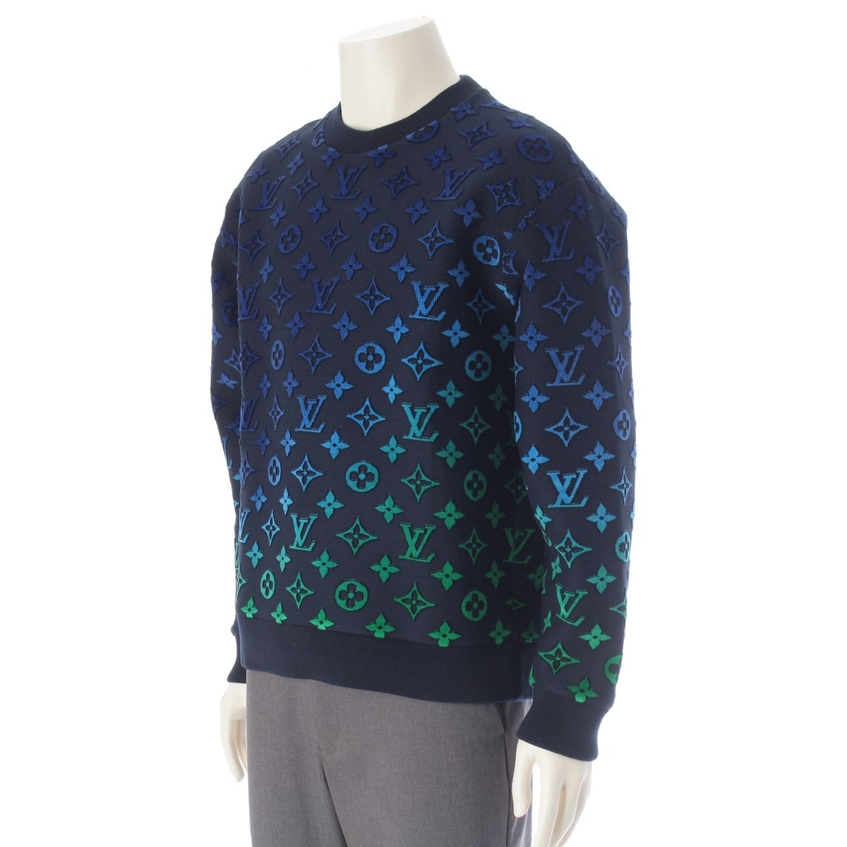 Louis Vuitton Cotton Gradient Monogram Sweatshirt Blue Navy — view 2