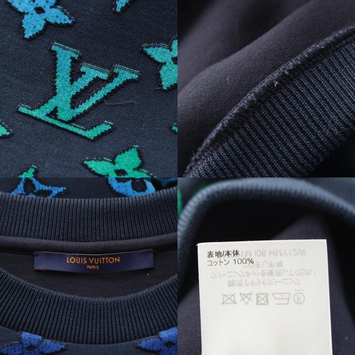 Louis Vuitton Cotton Gradient Monogram Sweatshirt Blue Navy — view 9