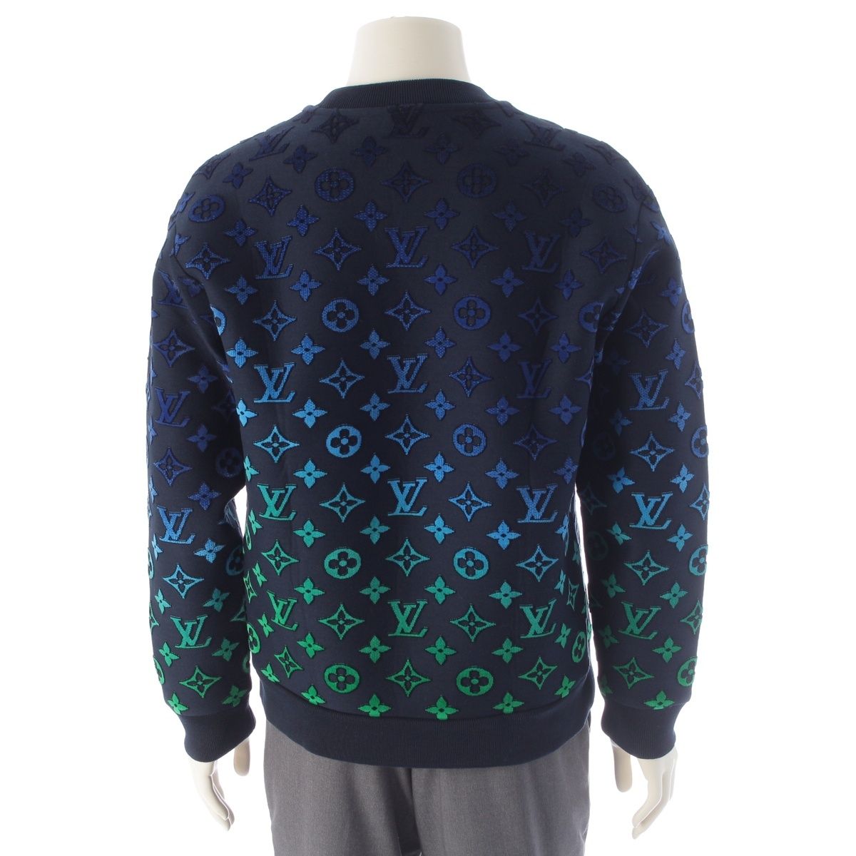 Louis Vuitton Cotton Gradient Monogram Sweatshirt Blue Navy — view 4