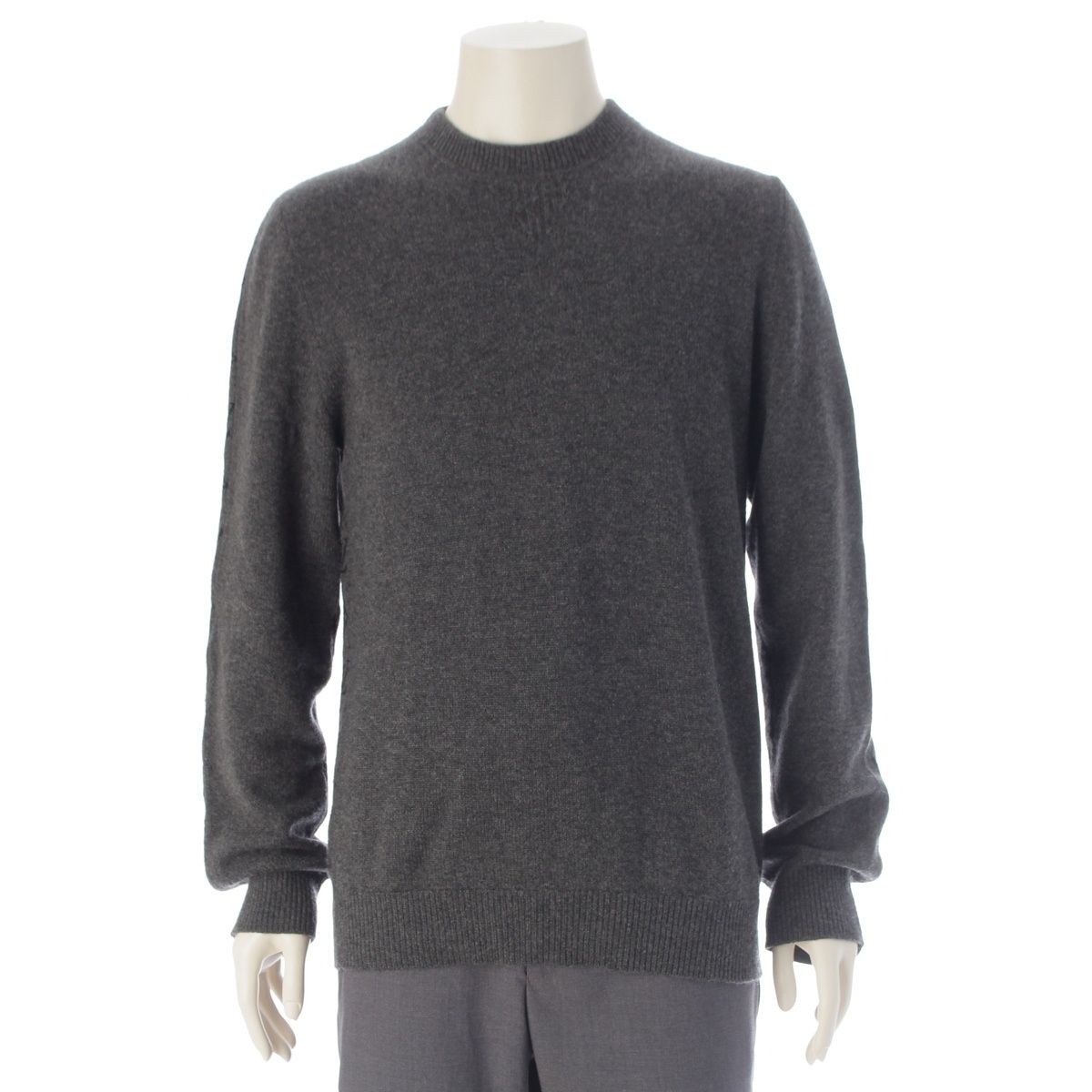 Louis Vuitton Cashmere Monogram Half&half Knit Sweater Gray