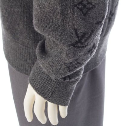 Louis Vuitton Cashmere Monogram Half&half Knit Sweater Gray — view 7