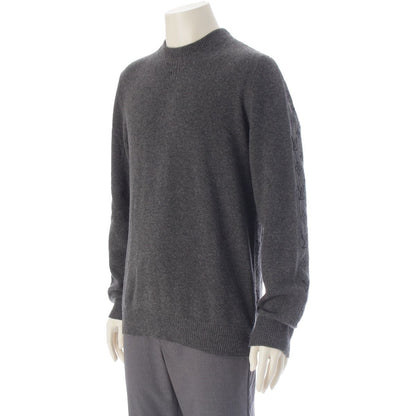 Louis Vuitton Cashmere Monogram Half&half Knit Sweater Gray — view 2
