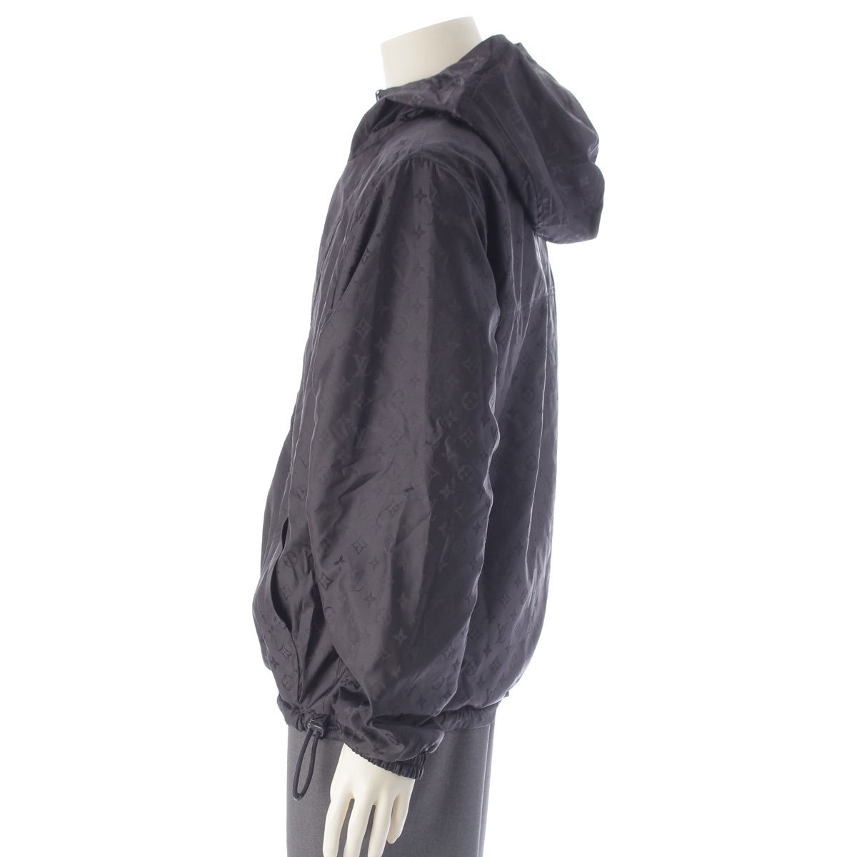 Louis Vuitton Nylon Monogram Reversible Jacket Black Gray 46 — view 3