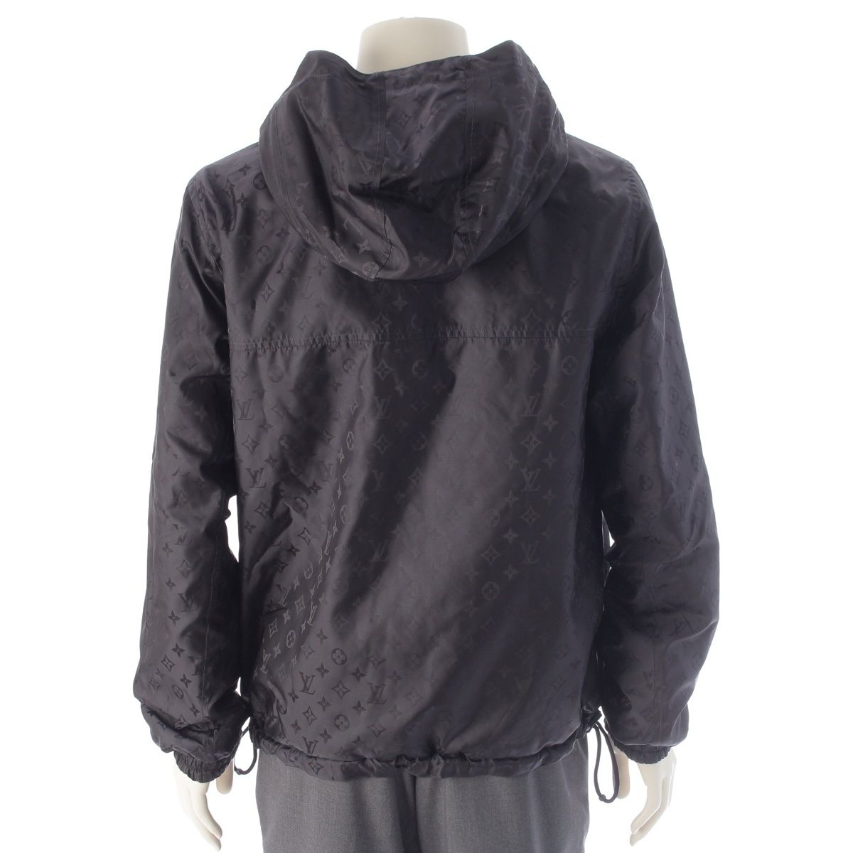 Louis Vuitton Nylon Monogram Reversible Jacket Black Gray 46 — view 4