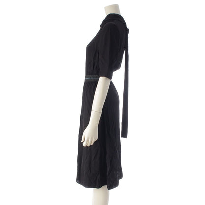 Prada Logo Waist Dress Viscose Black 36 — view 3