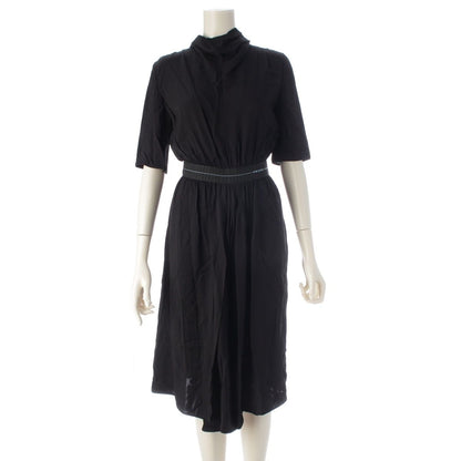 Prada Logo Waist Dress Viscose Black 36