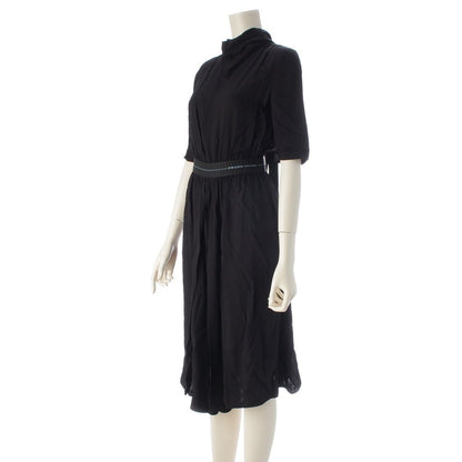 Prada Logo Waist Dress Viscose Black 36 — view 2