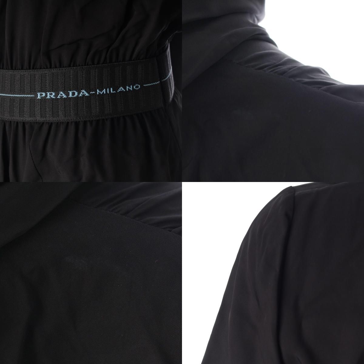 Prada Logo Waist Dress Viscose Black 36 — view 8