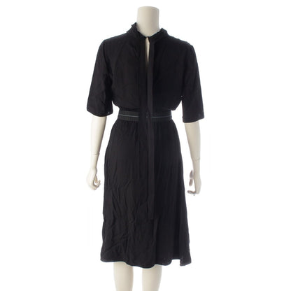 Prada Logo Waist Dress Viscose Black 36 — view 4