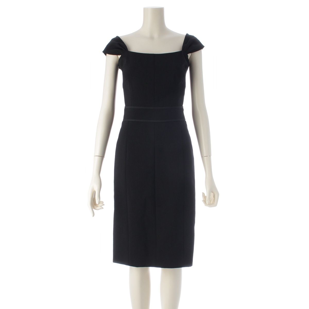Louis Vuitton Wool by Mark Jacobs Back Zip Dress Black 34