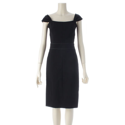 Louis Vuitton Wool by Mark Jacobs Back Zip Dress Black 34