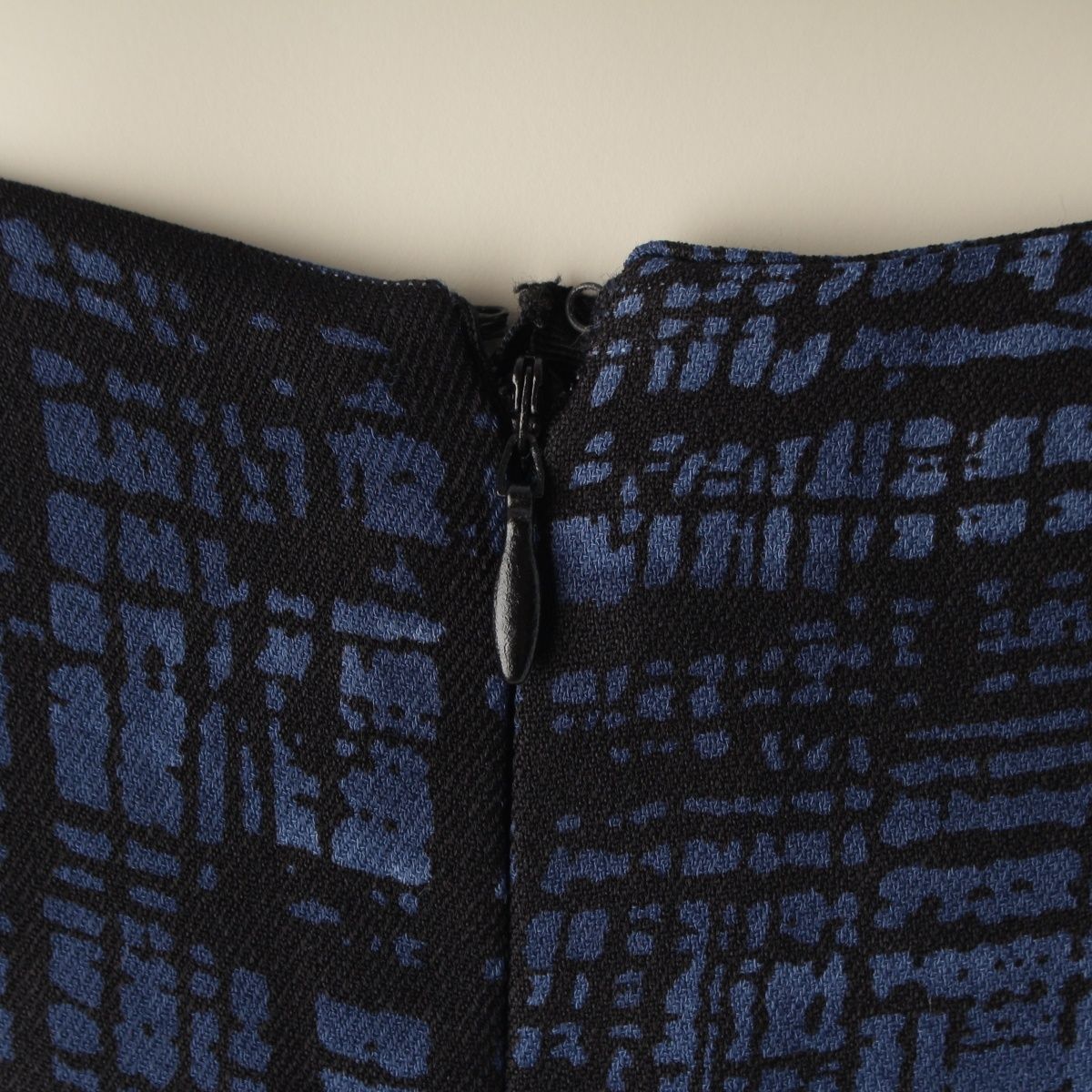 Prada Silk Archive Check Graphic All Over Pattern Sleeveless Dress Blue Black — view 8
