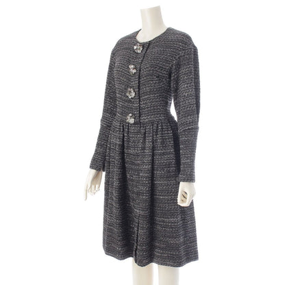 Chanel Tweed Karl Lagerfeld tan Long Dress Gray 34 — view 2