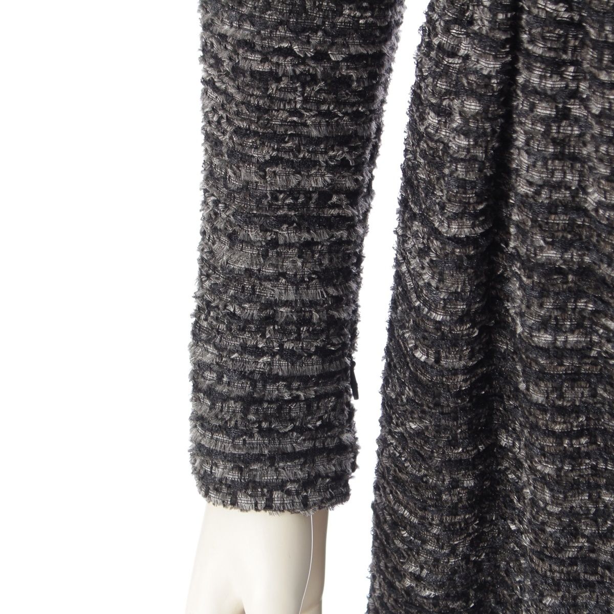 Chanel Tweed Karl Lagerfeld tan Long Dress Gray 34 — view 6