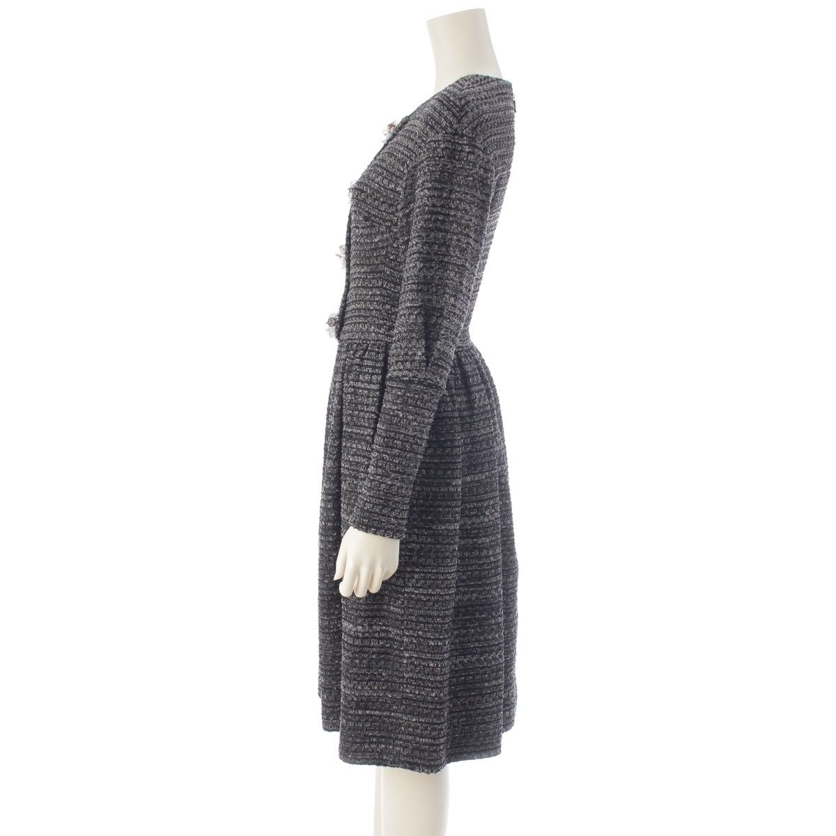 Chanel Tweed Karl Lagerfeld tan Long Dress Gray 34 — view 3