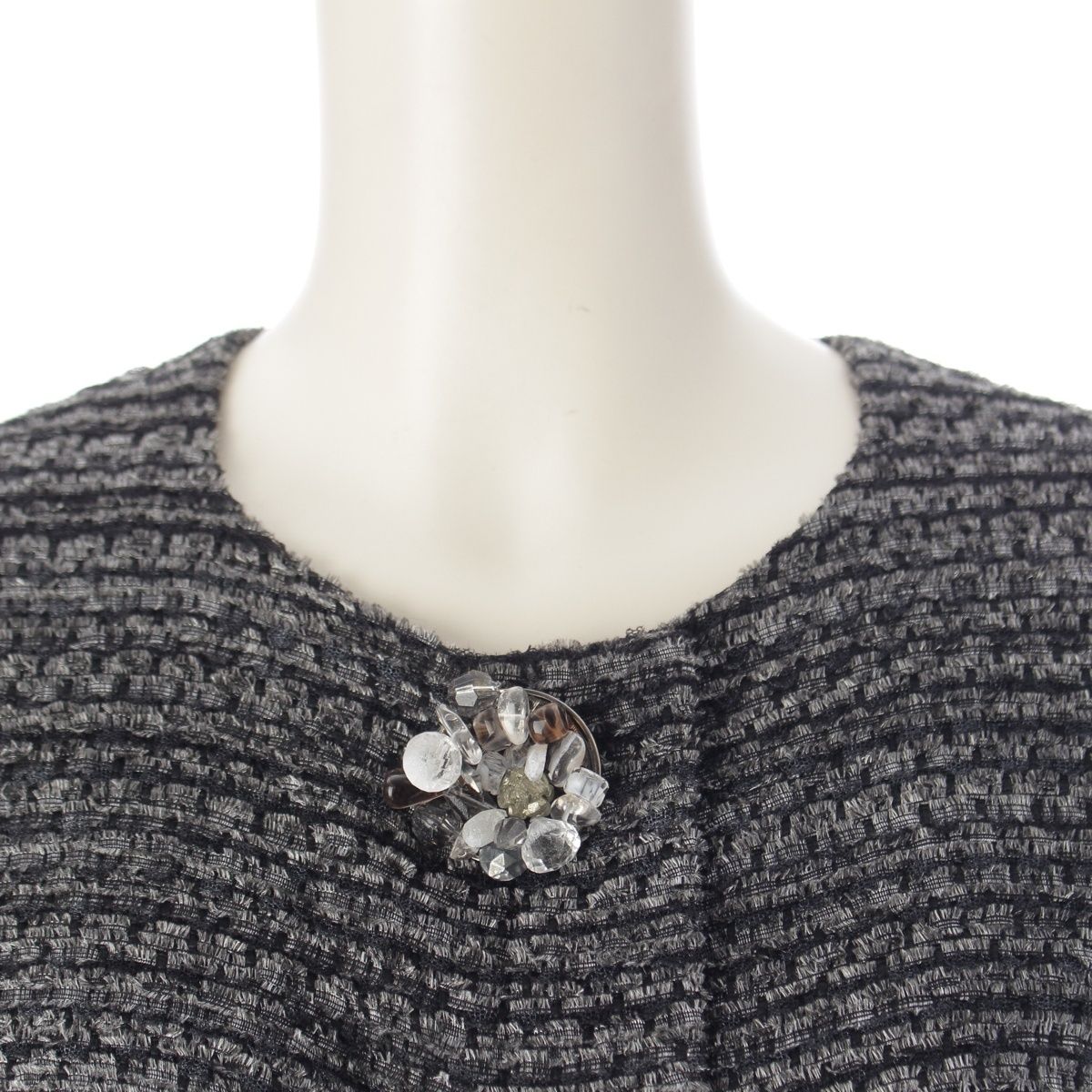 Chanel Tweed Karl Lagerfeld tan Long Dress Gray 34 — view 5