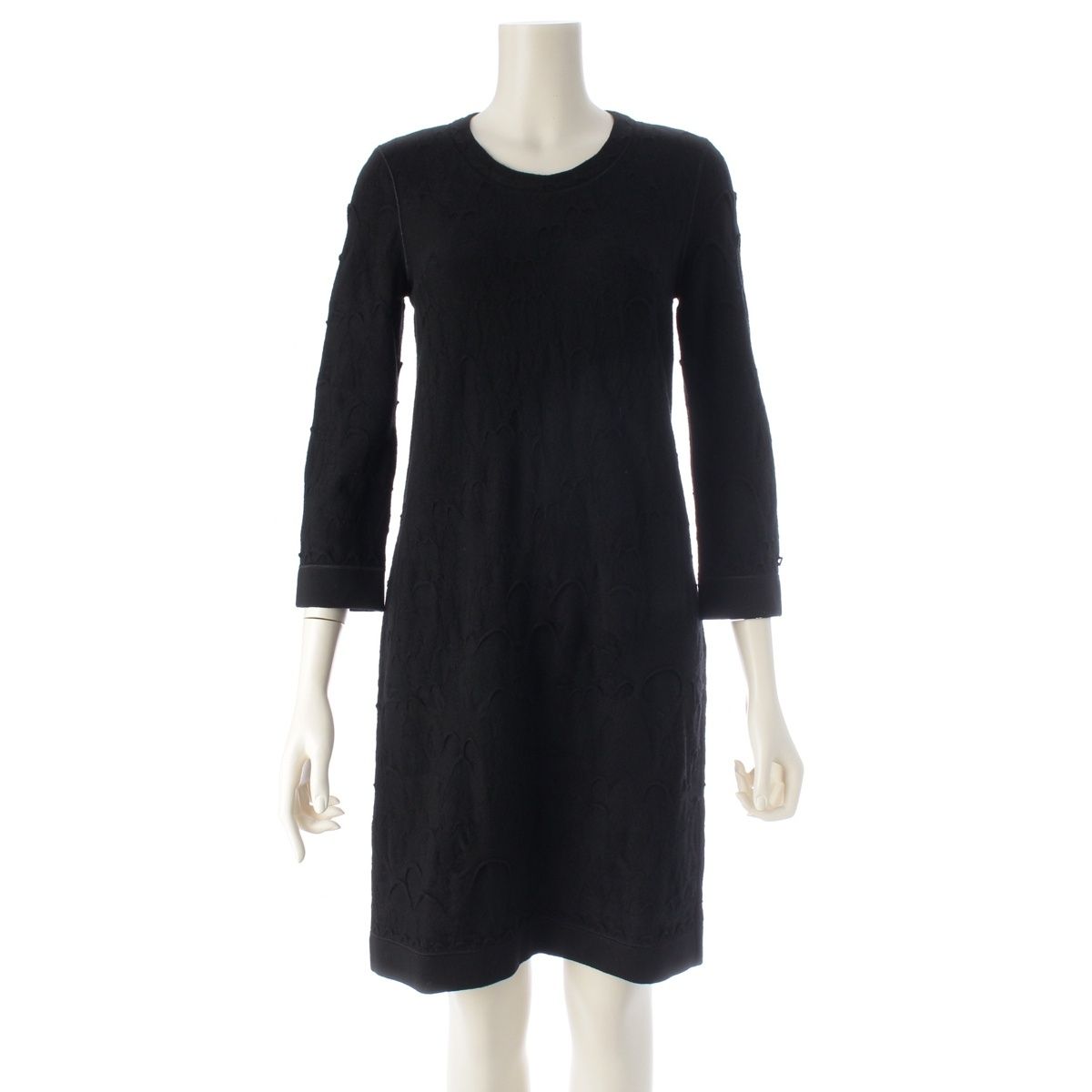 Chanel Wool Scuba Knit Dress Black 34
