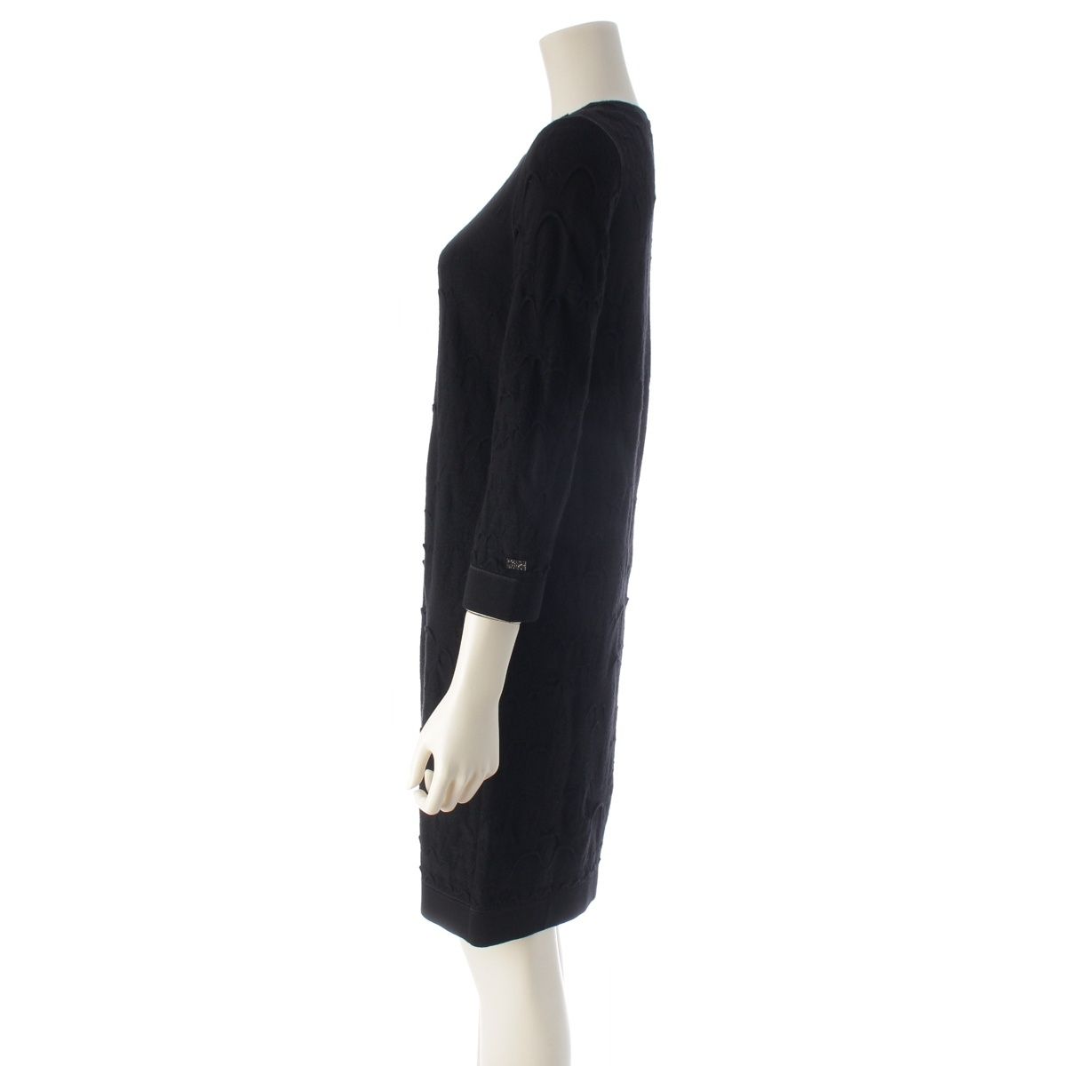 Chanel Wool Scuba Knit Dress Black 34 — view 3