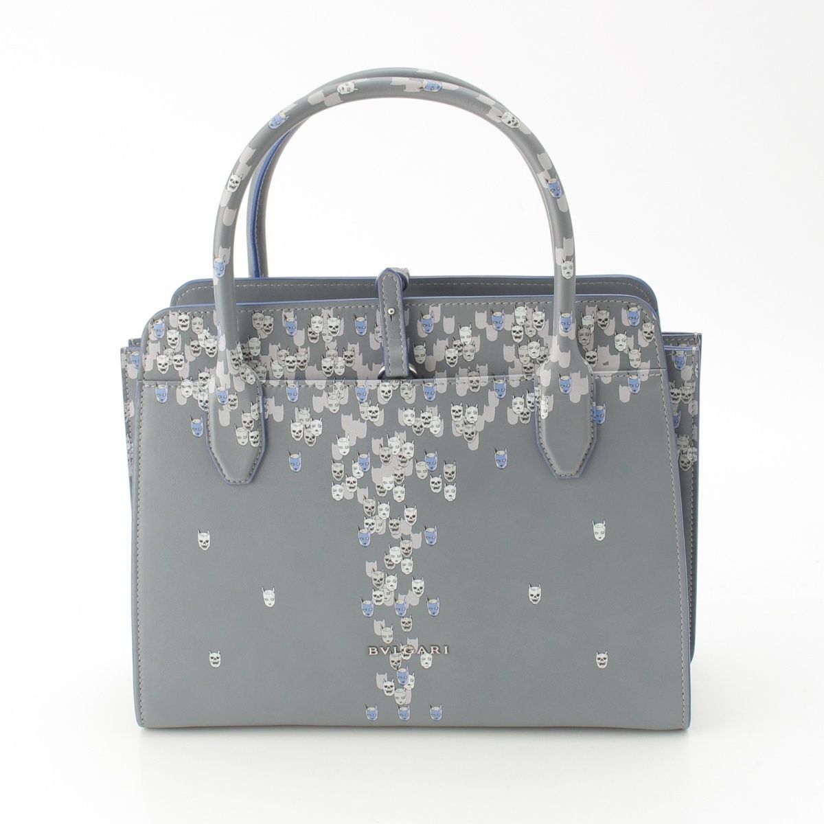 Bvlgari Bulgari Grain Calf Leather Hirohiko Araki Jojo Aruba Handbag Gray — view 4