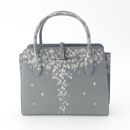 Bvlgari Bulgari Grain Calf Leather Hirohiko Araki Jojo Aruba Handbag Gray — view 4
