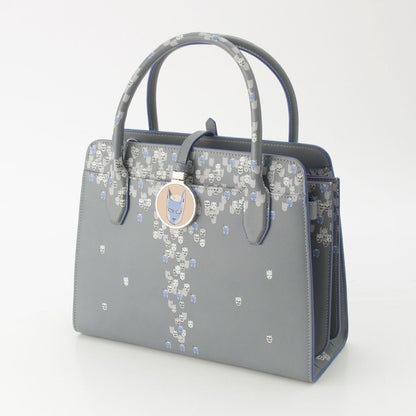 Bvlgari Bulgari Grain Calf Leather Hirohiko Araki Jojo Aruba Handbag Gray — view 2