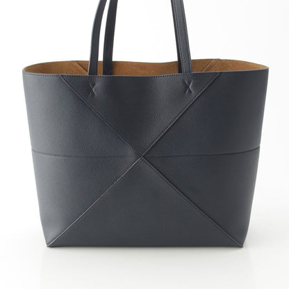 Loewe Puzzle Fold Horizontal Soft Grain Calf Tote Darknavy — view 5
