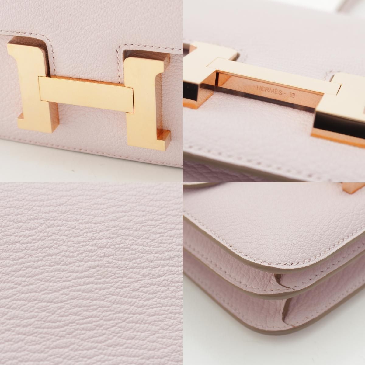 Hermes B Constance 3 Mini 18 Shavel Shoulder Bag Mauve Pale — view 8