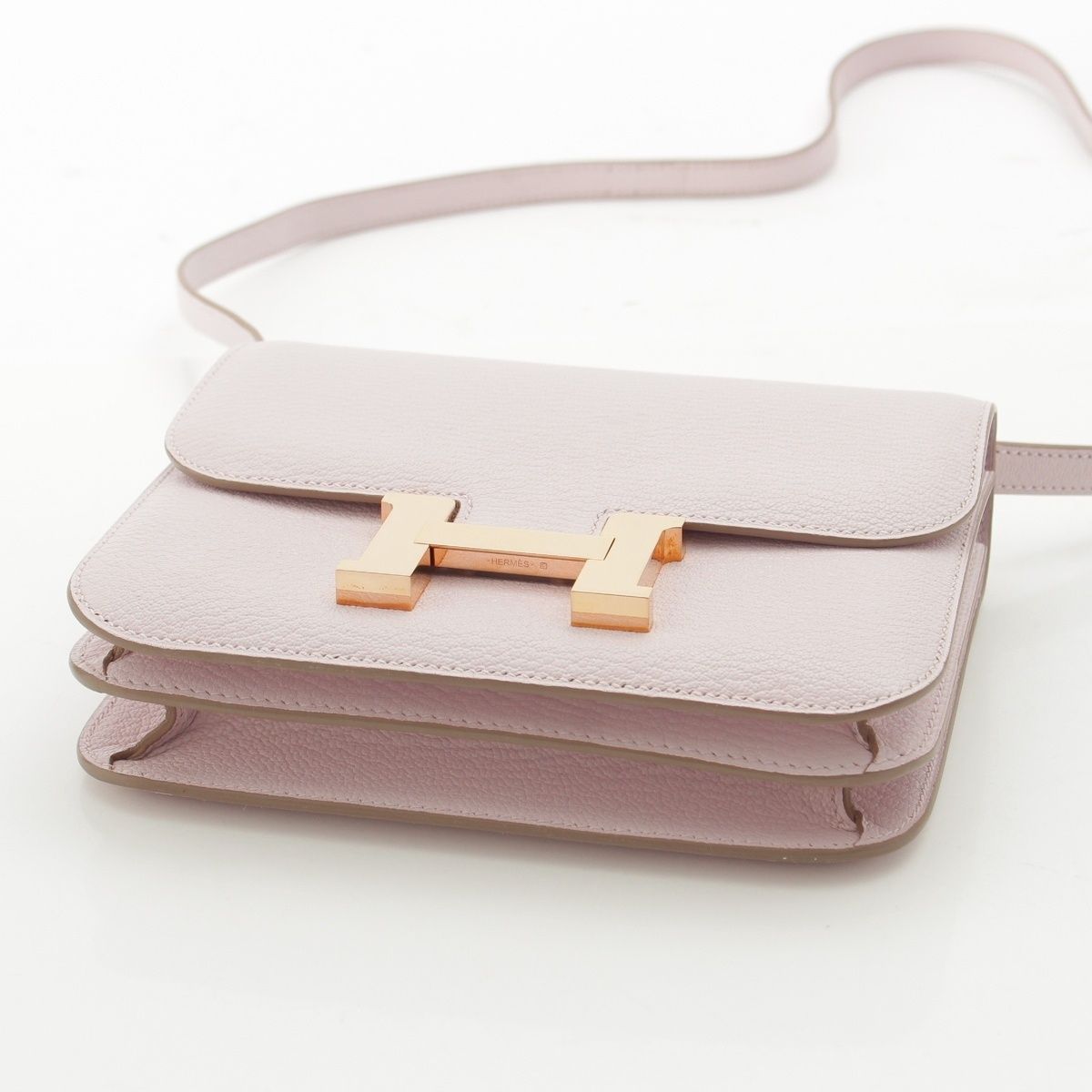 Hermes B Constance 3 Mini 18 Shavel Shoulder Bag Mauve Pale — view 5