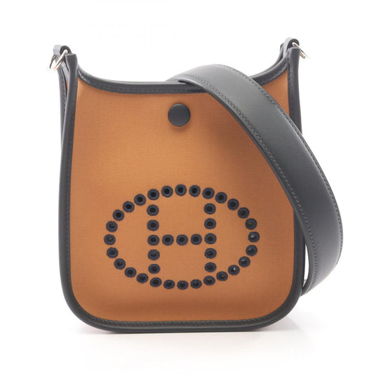 Hermes Shoulder Bag Neo Evelyne TPM Dune Cassis Cavern Canvas Leather